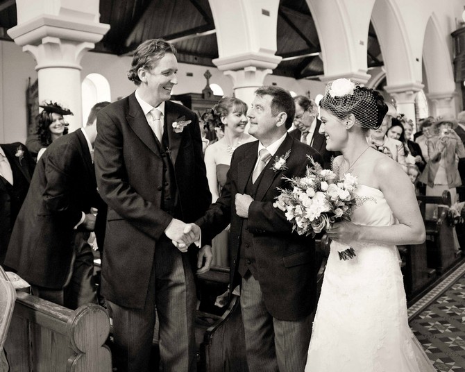 father giving away daughter wedding ceremony photos. Tara Aherne Photography father of the bride giving away